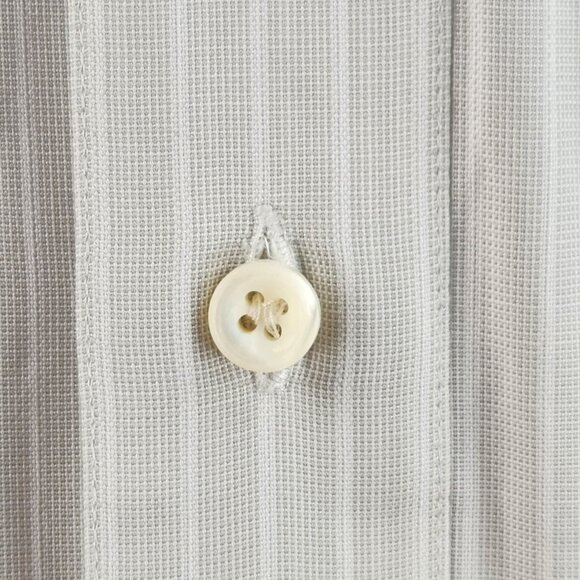 Ermenegildo Zegna Size 16 Striped Gray Long Sleeve Button Up Shirt Woven Cotton - Picture 5 of 16